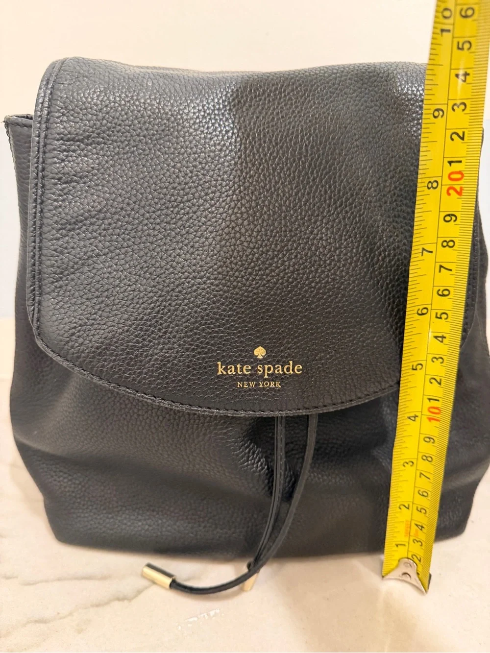 Kate Spade Leather Backpack Bundle- Black and Taupe)